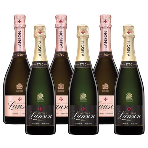 Mixed Case of Lanson le Black Creation & Lanson le Rose Creation (6x75cl)